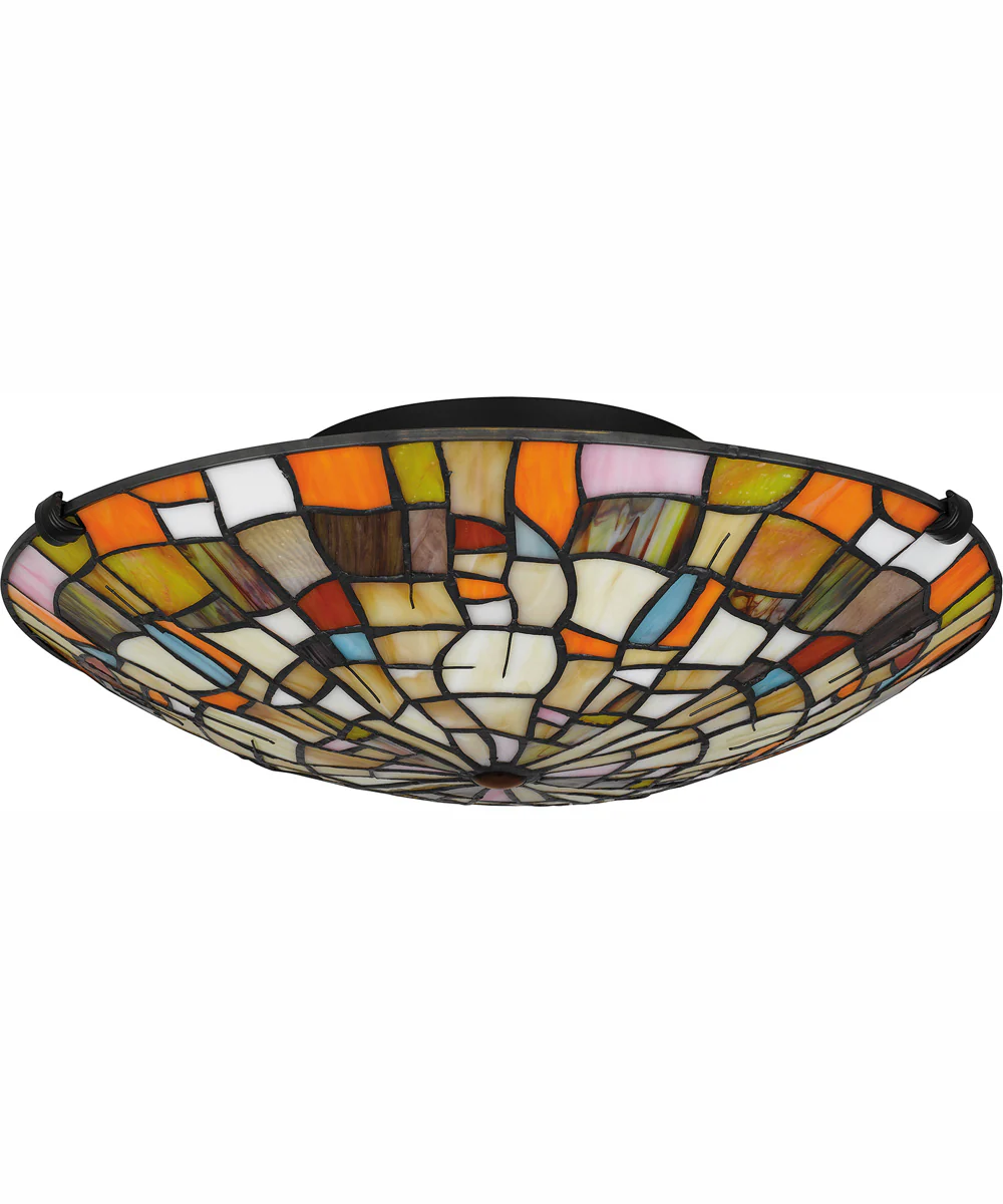 Tiffany Large 2-light Flush Mount Matte Black - Image 3