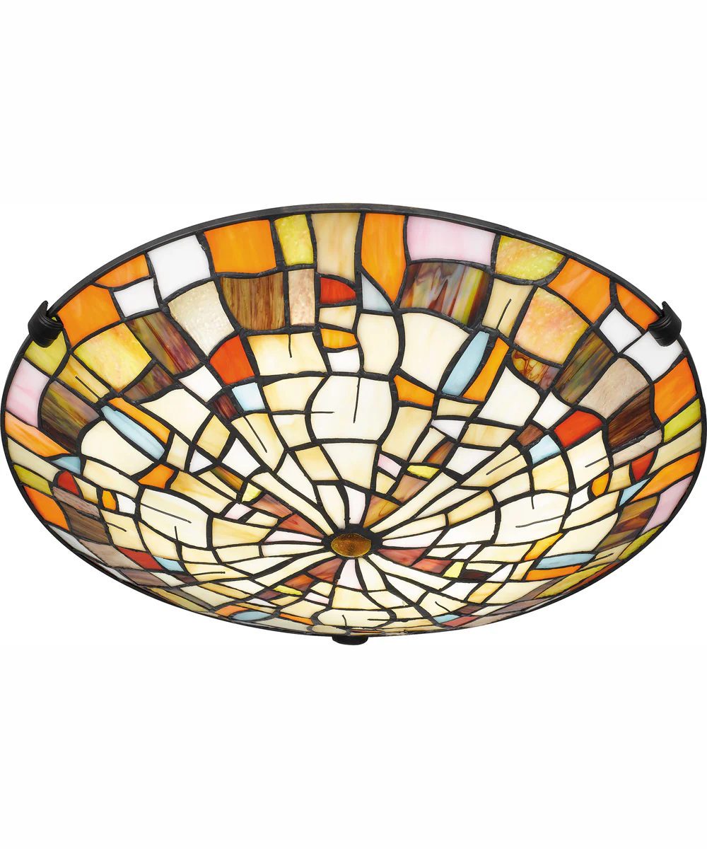 Tiffany Large 2-light Flush Mount Matte Black - Image 5