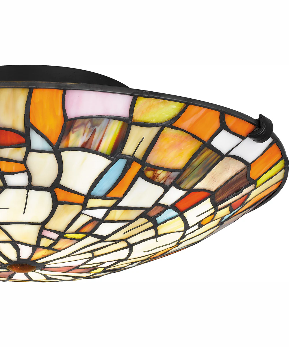 Tiffany Large 2-light Flush Mount Matte Black - Image 6