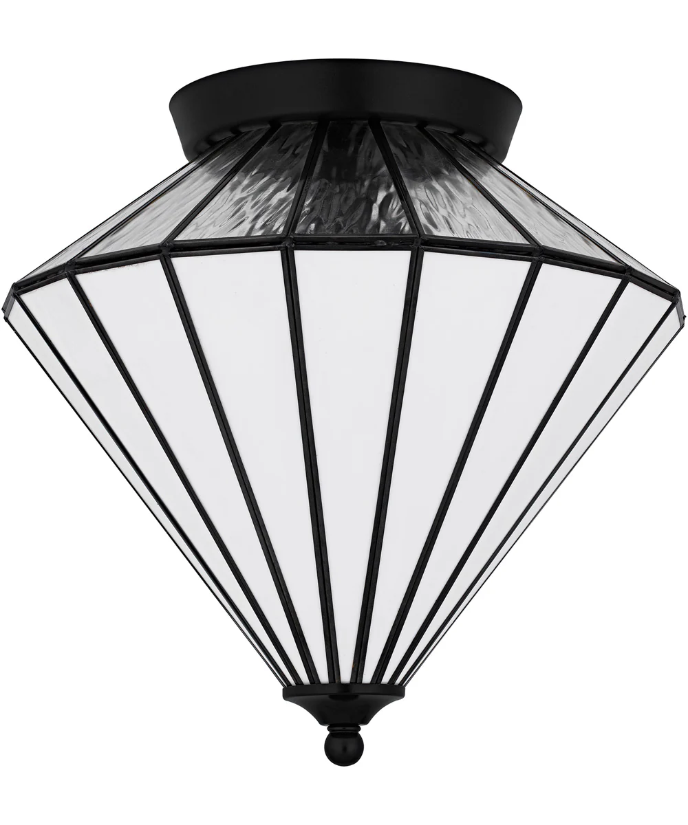 Tiffany Medium 3-light Flush Mount Matte Black - Image 2
