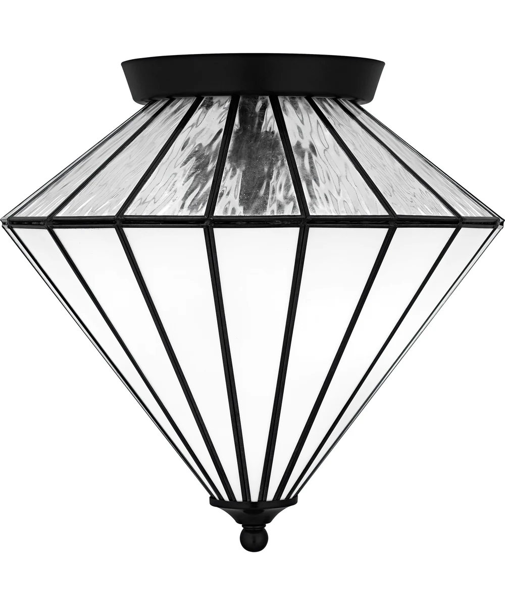 Tiffany Medium 3-light Flush Mount Matte Black - Image 3