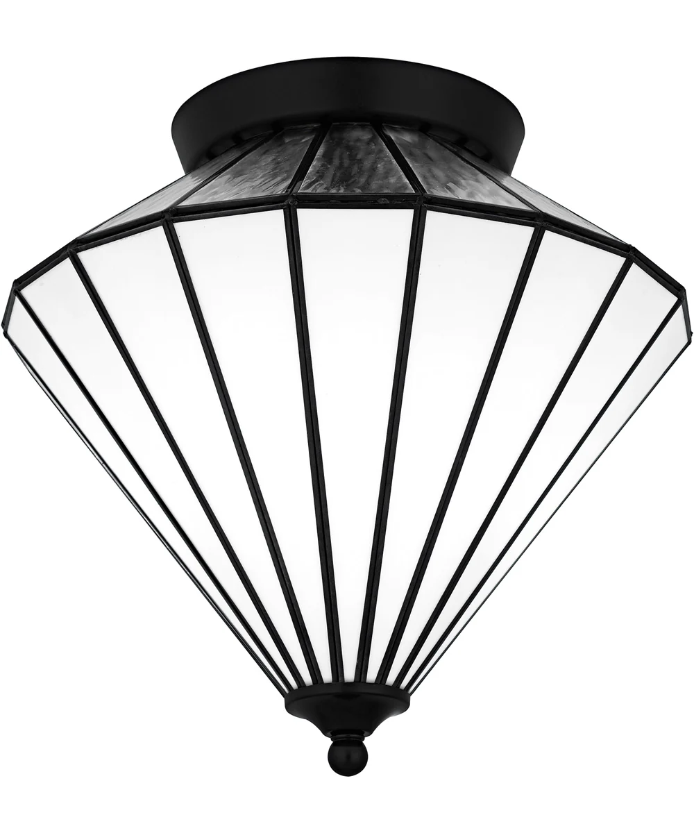 Tiffany Medium 3-light Flush Mount Matte Black - Image 4