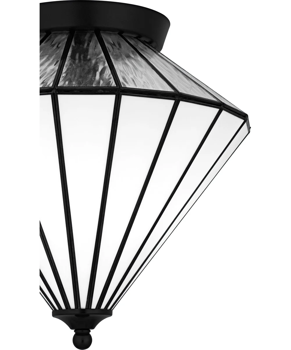 Tiffany Medium 3-light Flush Mount Matte Black - Image 5