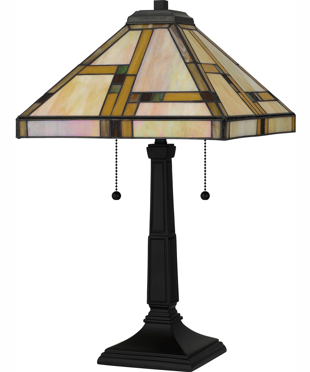 Tiffany Small 2-light Table Lamp Matte Black - Image 3