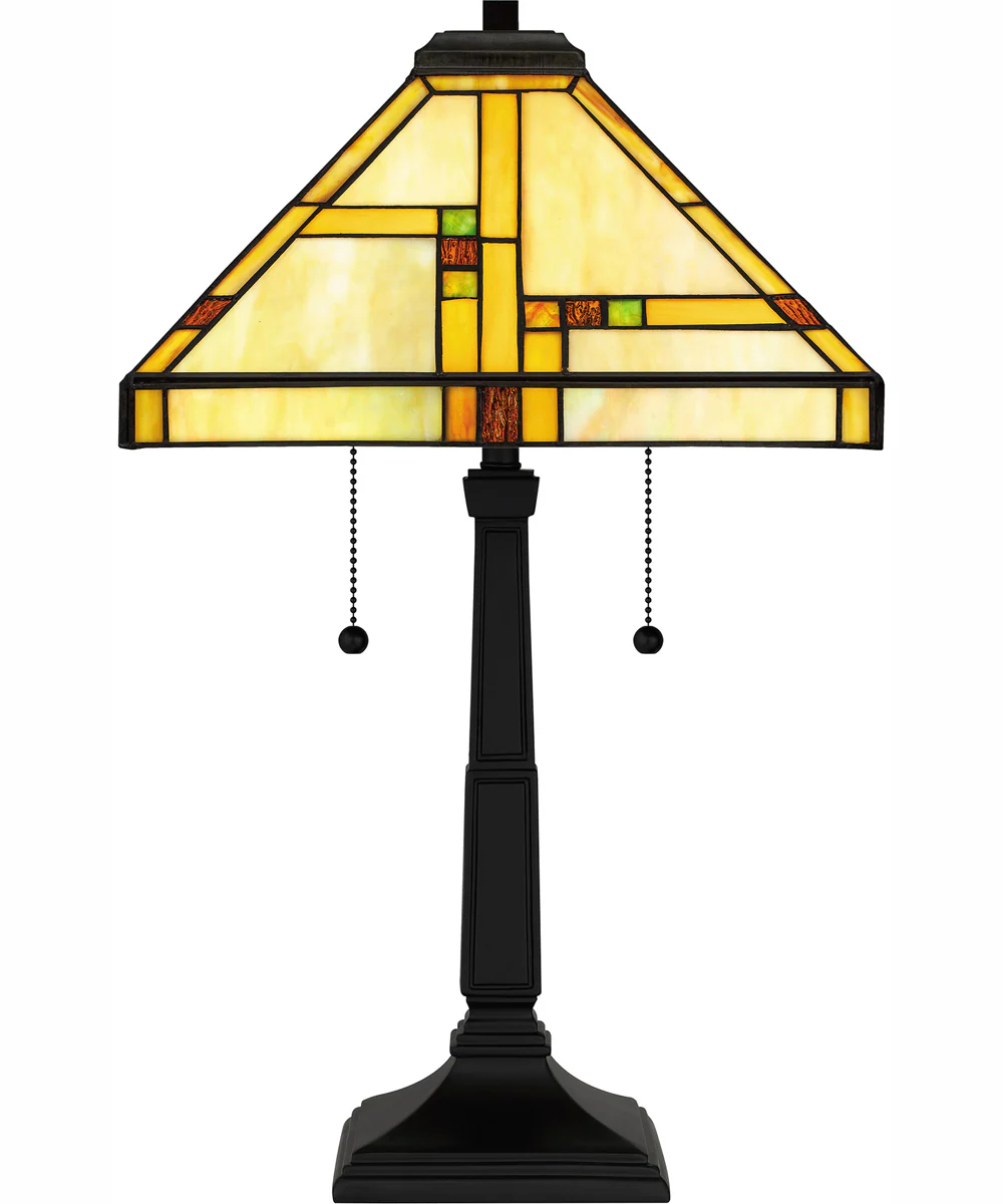 Tiffany Small 2-light Table Lamp Matte Black - Image 4