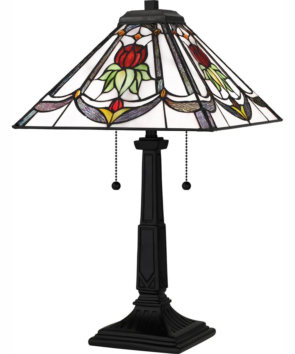 Tiffany Small 2-light Table Lamp Matte Black - Image 2