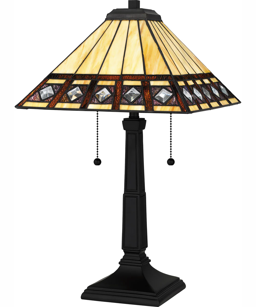 Tiffany Small 2-light Table Lamp Matte Black
