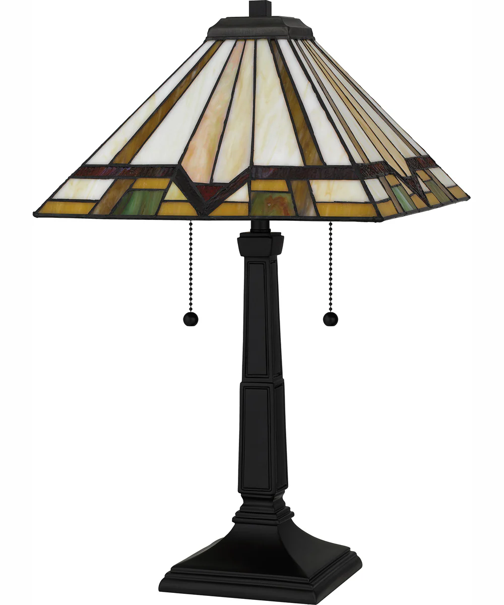 Tiffany Small 2-light Table Lamp Matte Black - Image 3