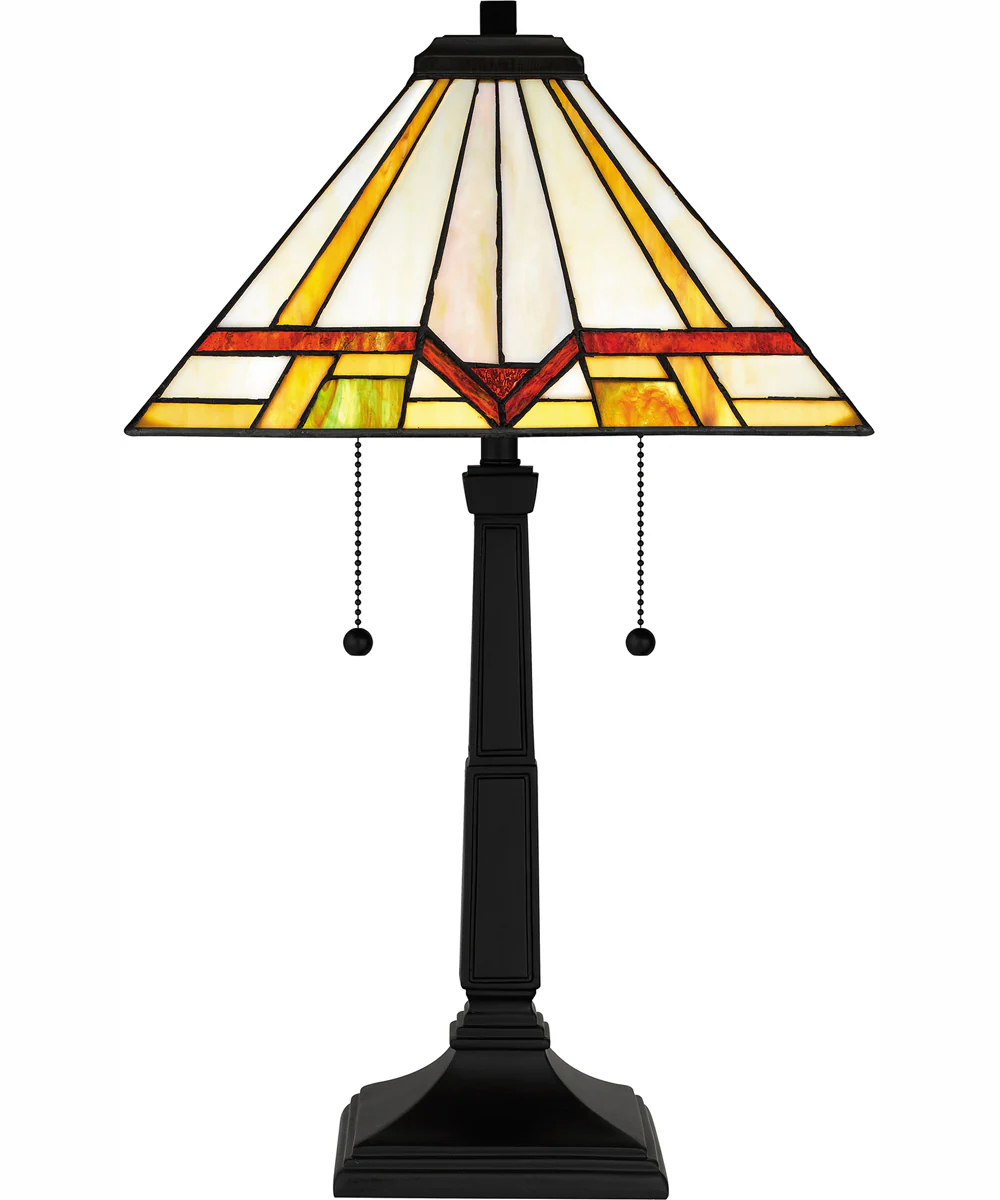 Tiffany Small 2-light Table Lamp Matte Black - Image 4
