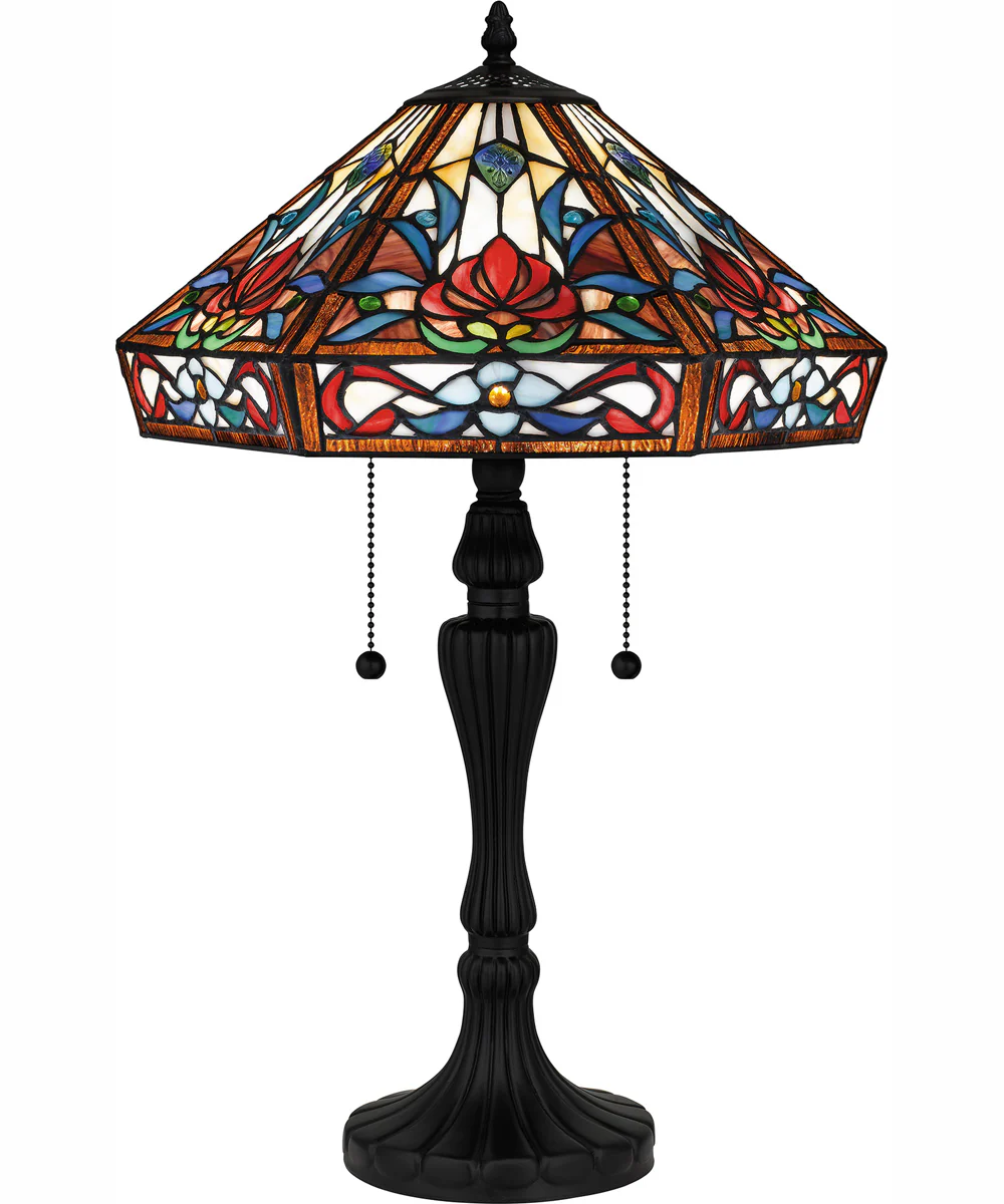 Tiffany Small 2-light Table Lamp Matte Black