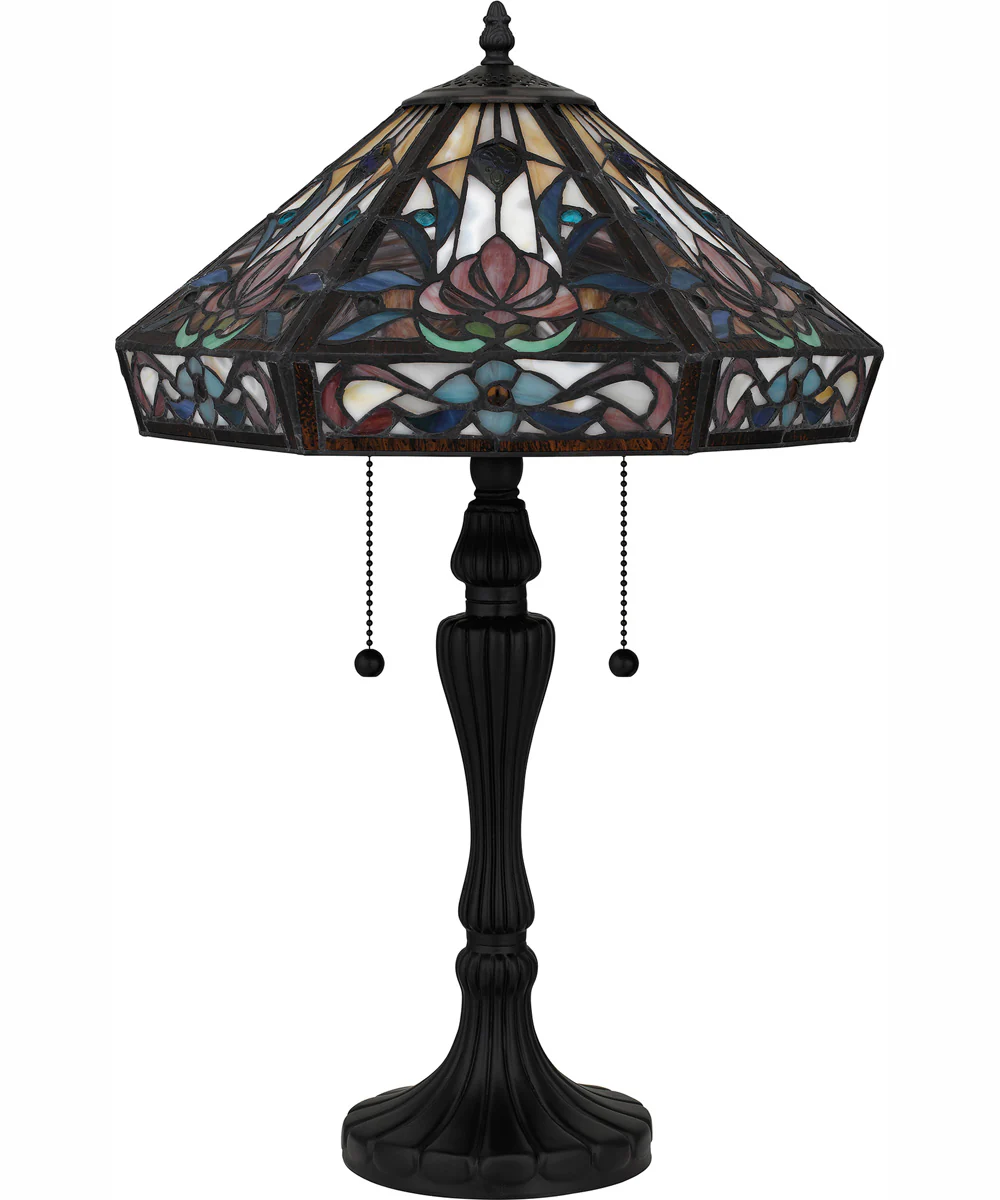 Tiffany Small 2-light Table Lamp Matte Black - Image 3