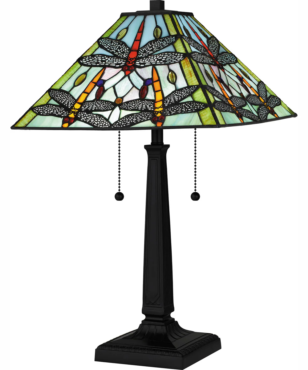 Tiffany Small 2-light Table Lamp Matte Black - Image 2