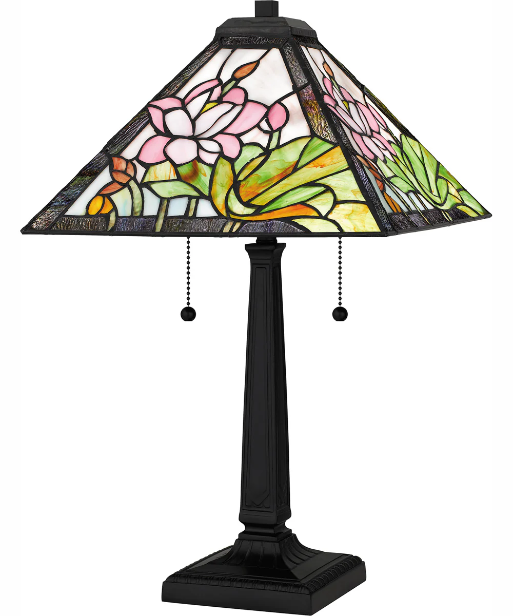 Tiffany Small 2-light Table Lamp Matte Black