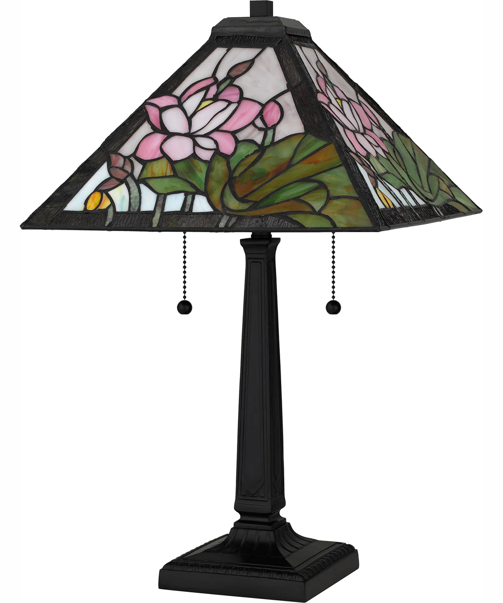 Tiffany Small 2-light Table Lamp Matte Black - Image 3