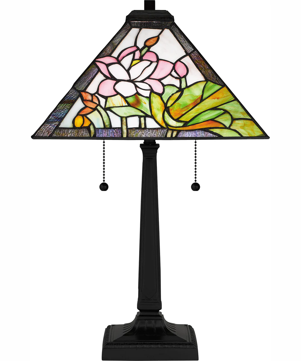 Tiffany Small 2-light Table Lamp Matte Black - Image 4
