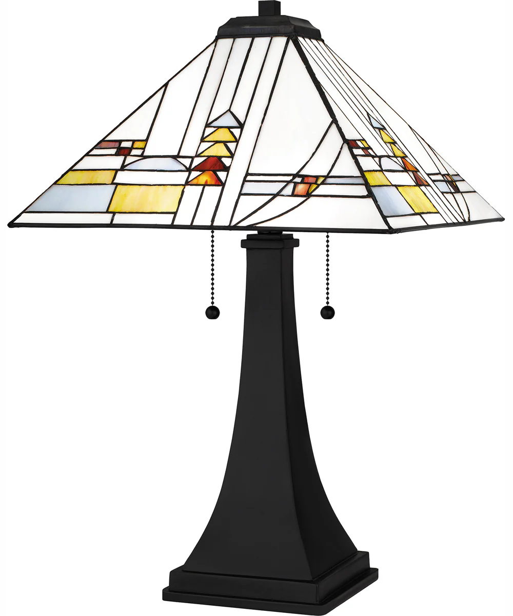 Tiffany Small 2-light Table Lamp Matte Black
