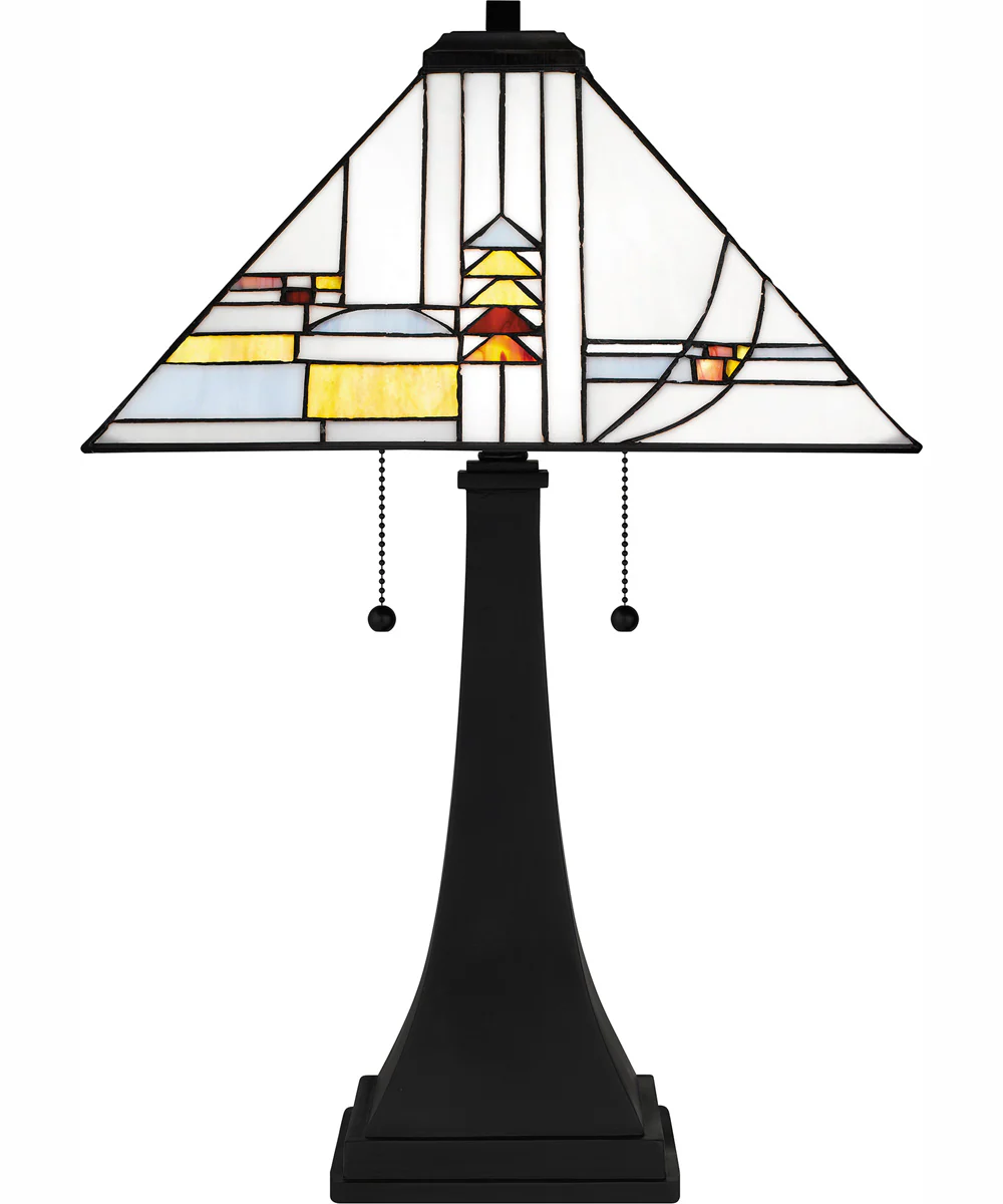 Tiffany Small 2-light Table Lamp Matte Black - Image 4
