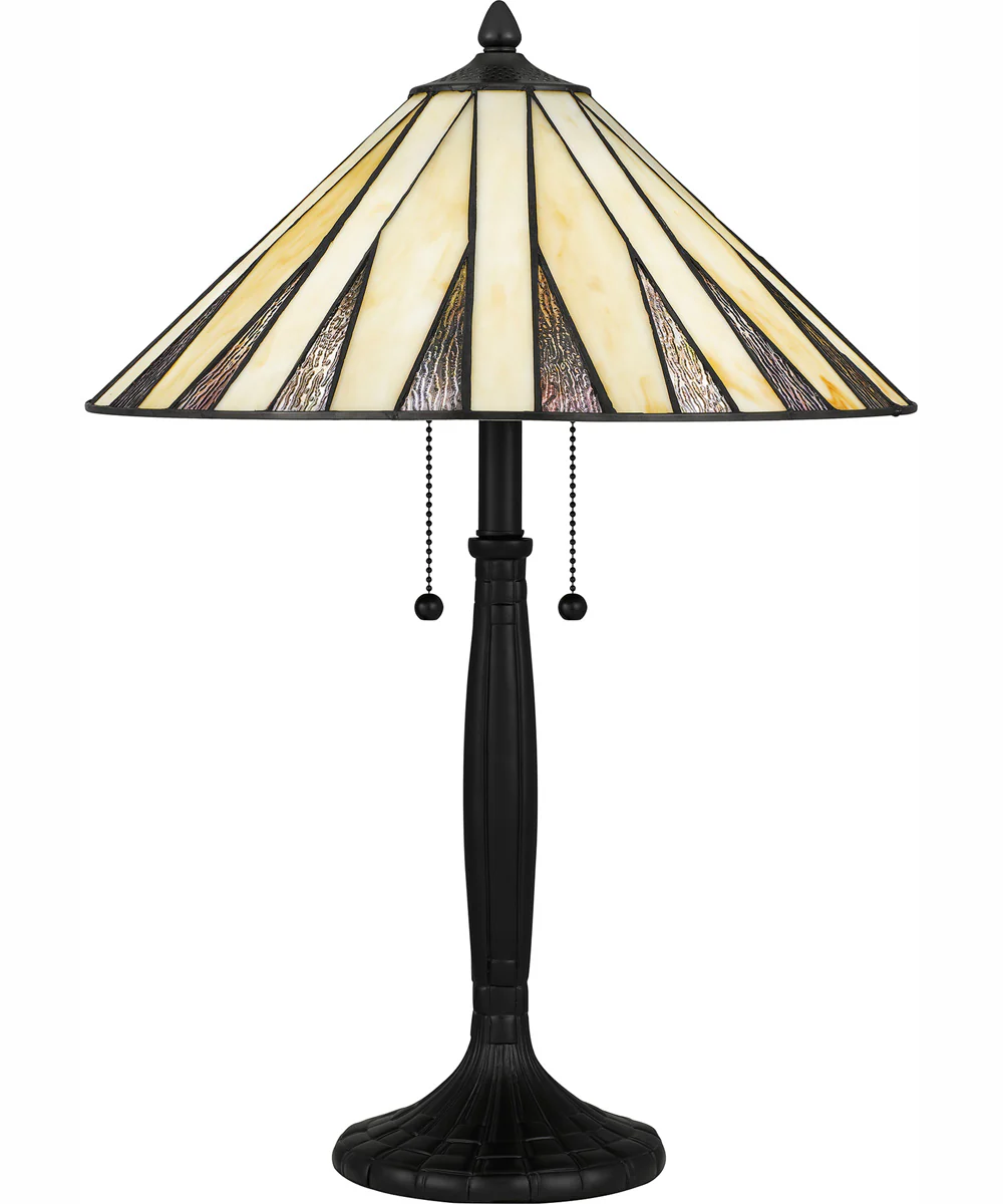 Tiffany Small 2-light Table Lamp Matte Black - Image 2