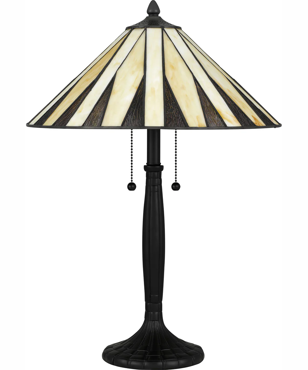 Tiffany Small 2-light Table Lamp Matte Black - Image 3