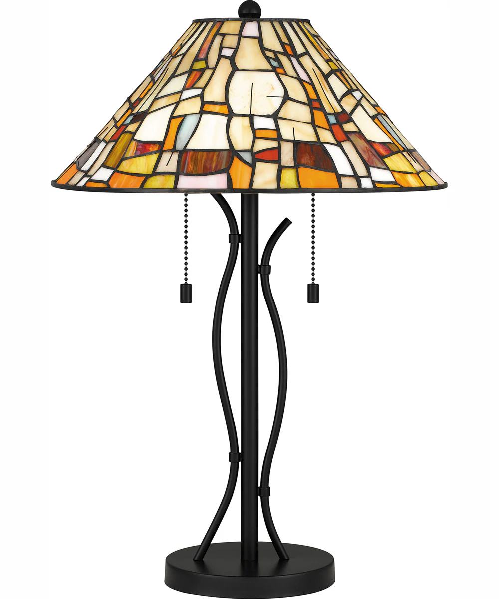 Tiffany Small 2-light Table Lamp Matte Black