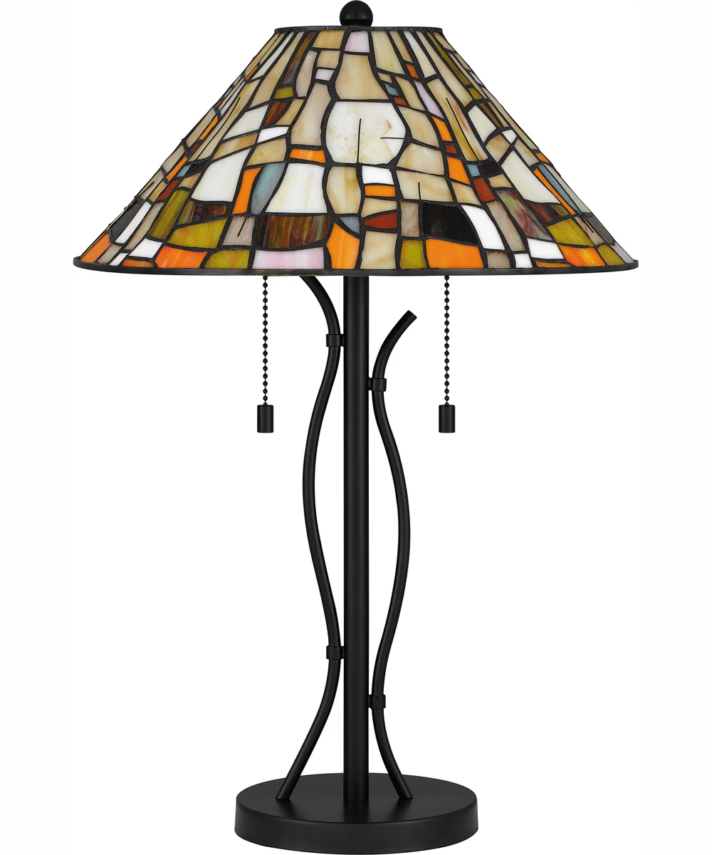 Tiffany Small 2-light Table Lamp Matte Black - Image 3