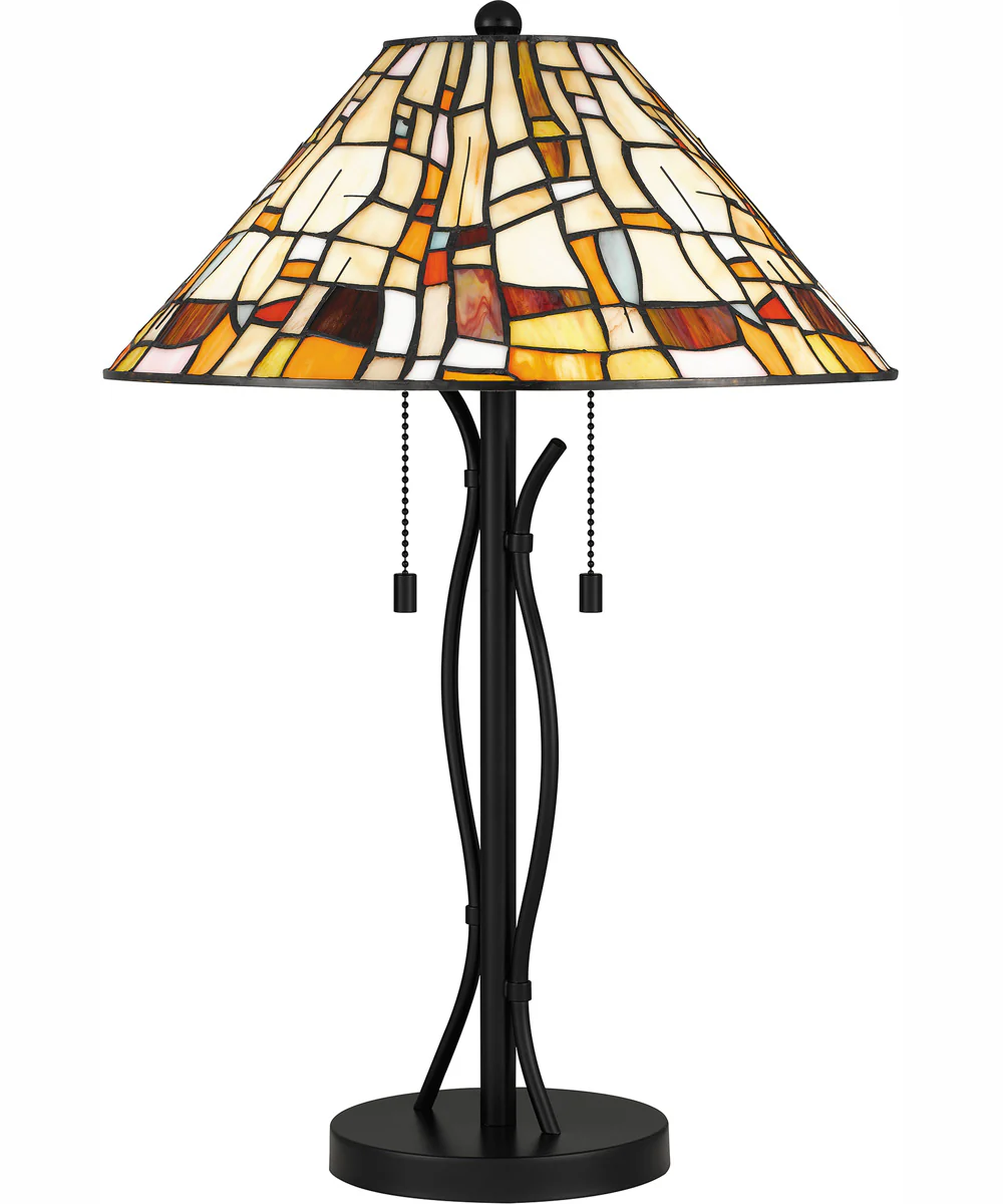 Tiffany Small 2-light Table Lamp Matte Black - Image 4