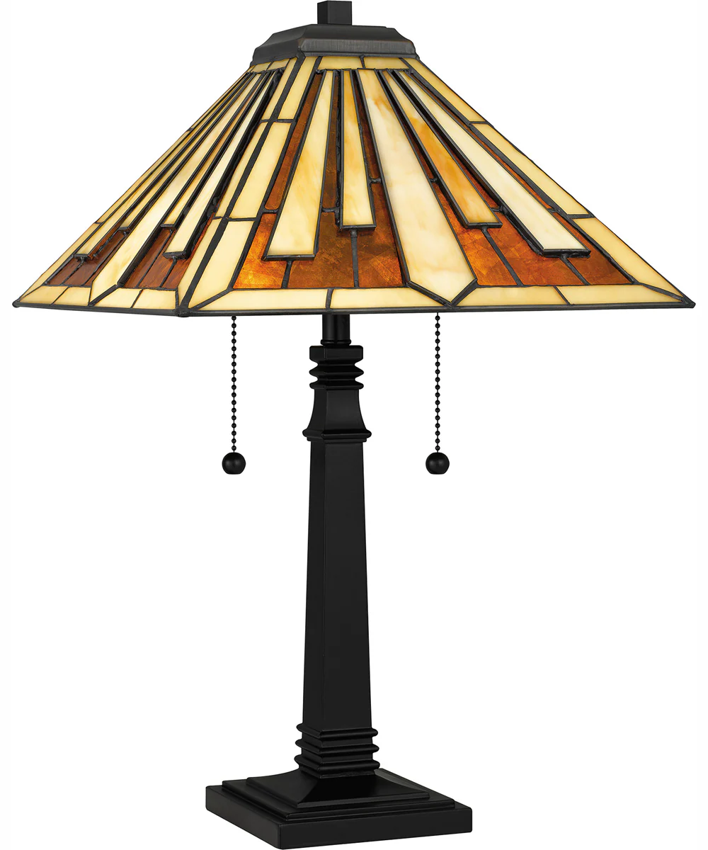 Tiffany Small 2-light Table Lamp Matte Black