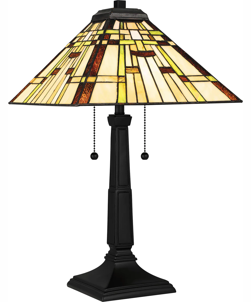 Tiffany Small 2-light Table Lamp Matte Black