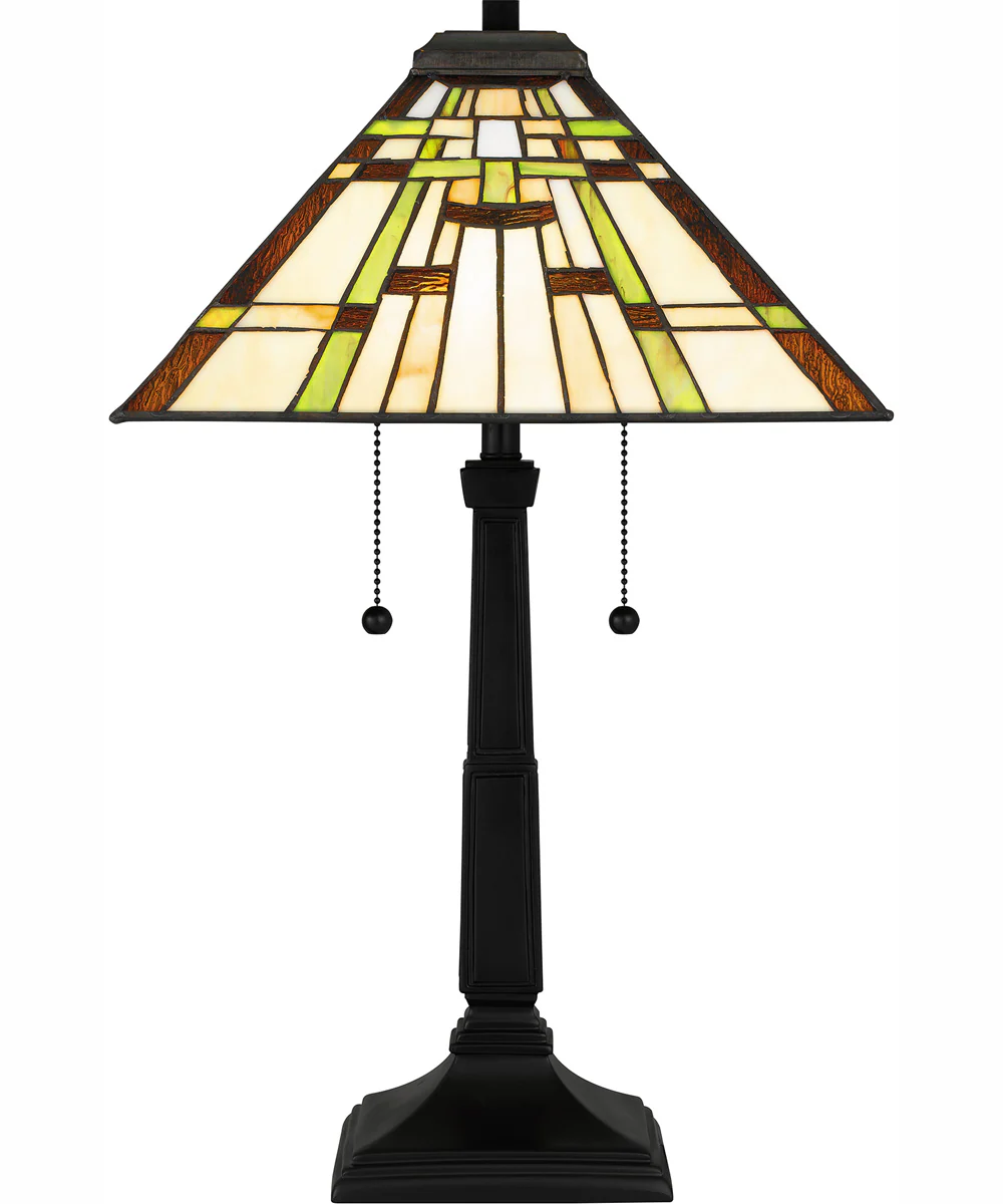 Tiffany Small 2-light Table Lamp Matte Black - Image 4