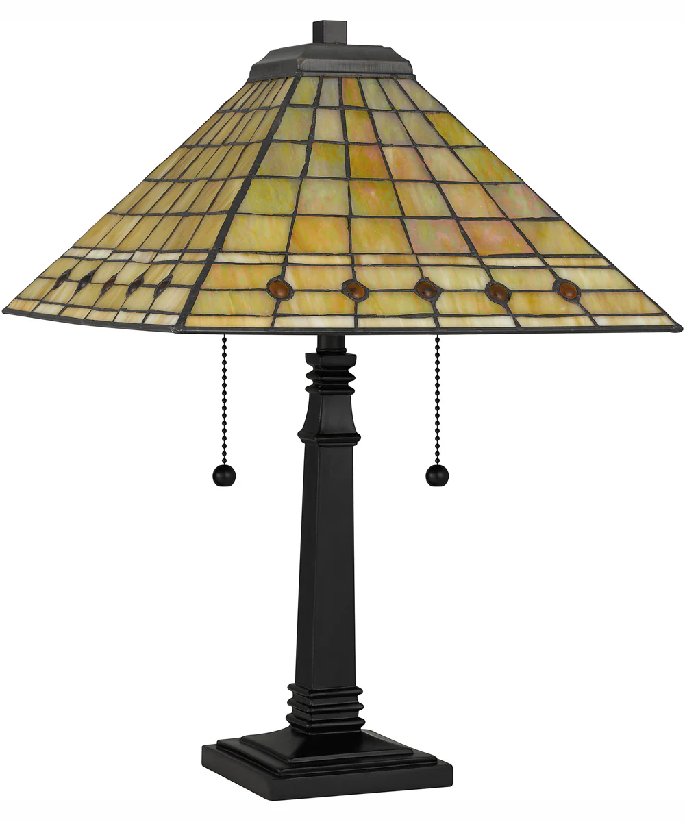 Tiffany Small 2-light Table Lamp Matte Black - Image 3