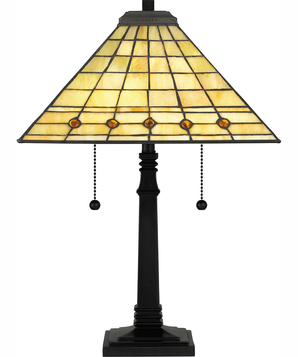 Tiffany Small 2-light Table Lamp Matte Black - Image 4