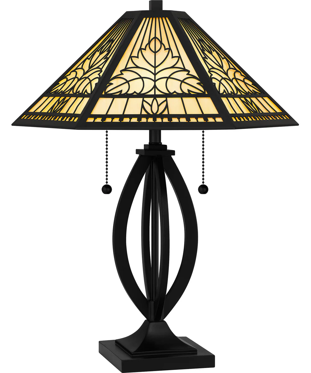 Tiffany Small 2-light Table Lamp Matte Black