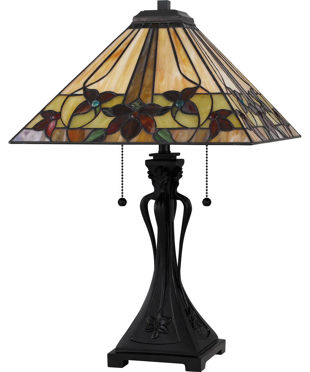 Tiffany Small 2-light Table Lamp Matte Black - Image 2