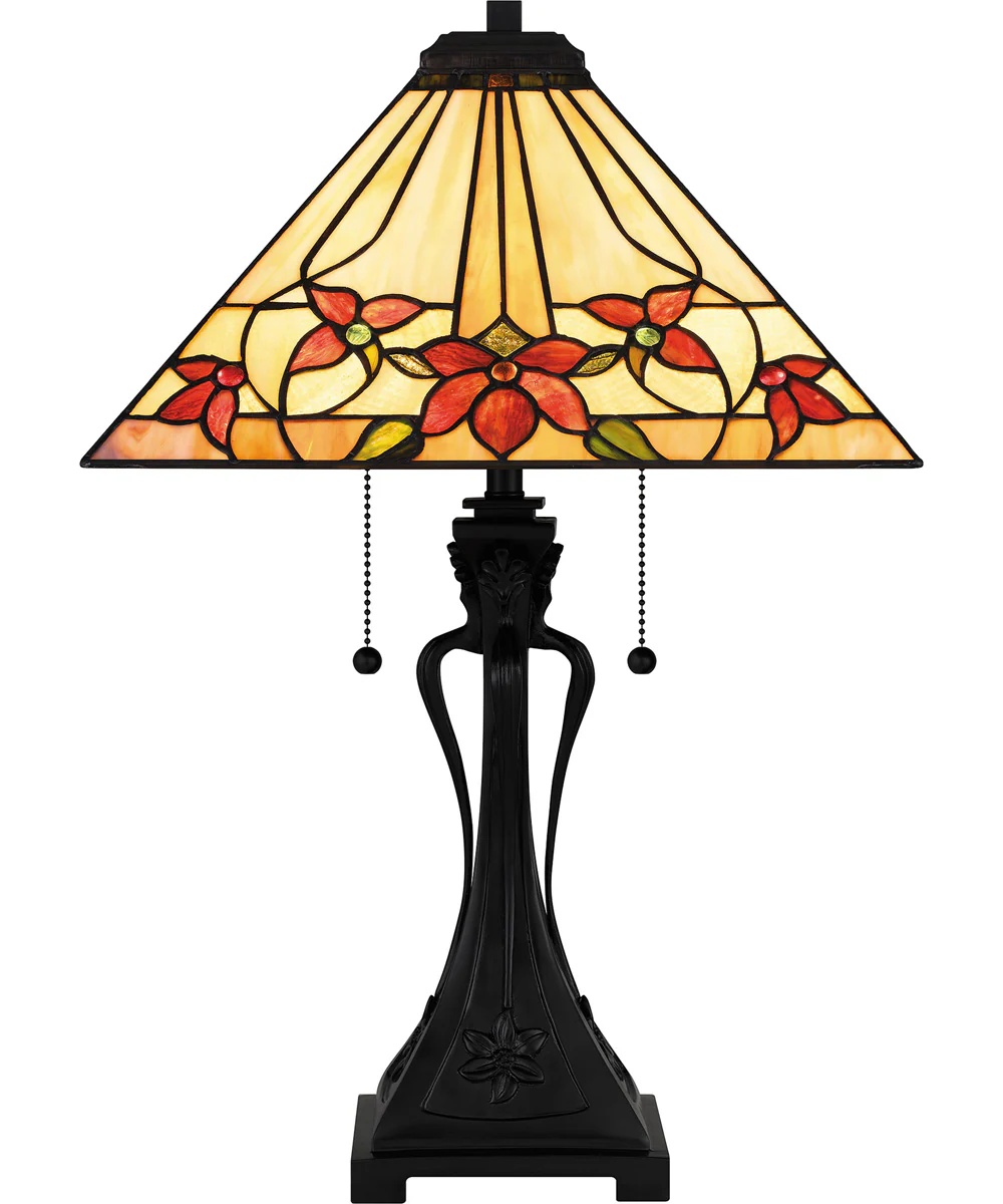 Tiffany Small 2-light Table Lamp Matte Black - Image 3