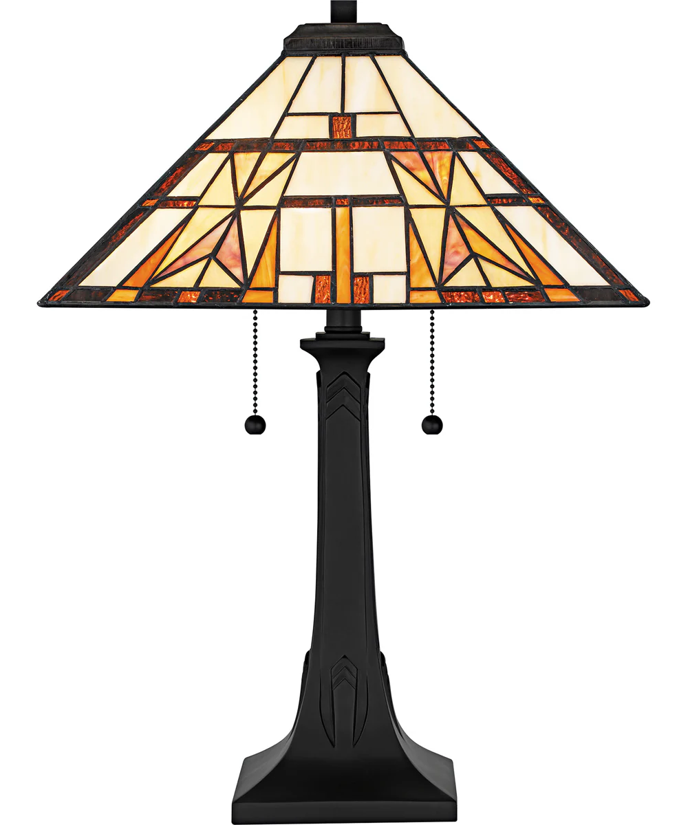 Tiffany Small 2-light Table Lamp Matte Black - Image 3