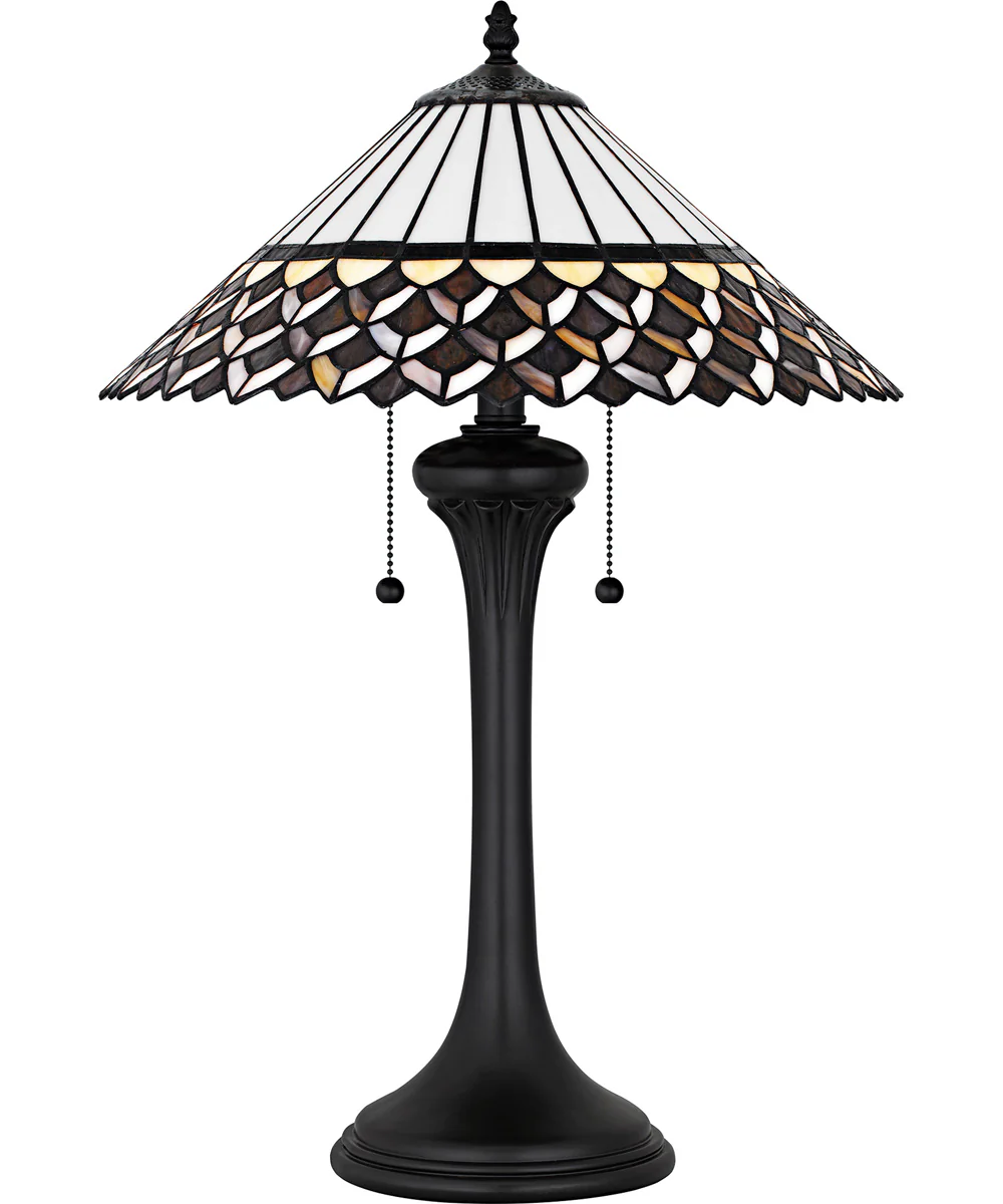 Tiffany Small 2-light Table Lamp Matte Black - Image 2