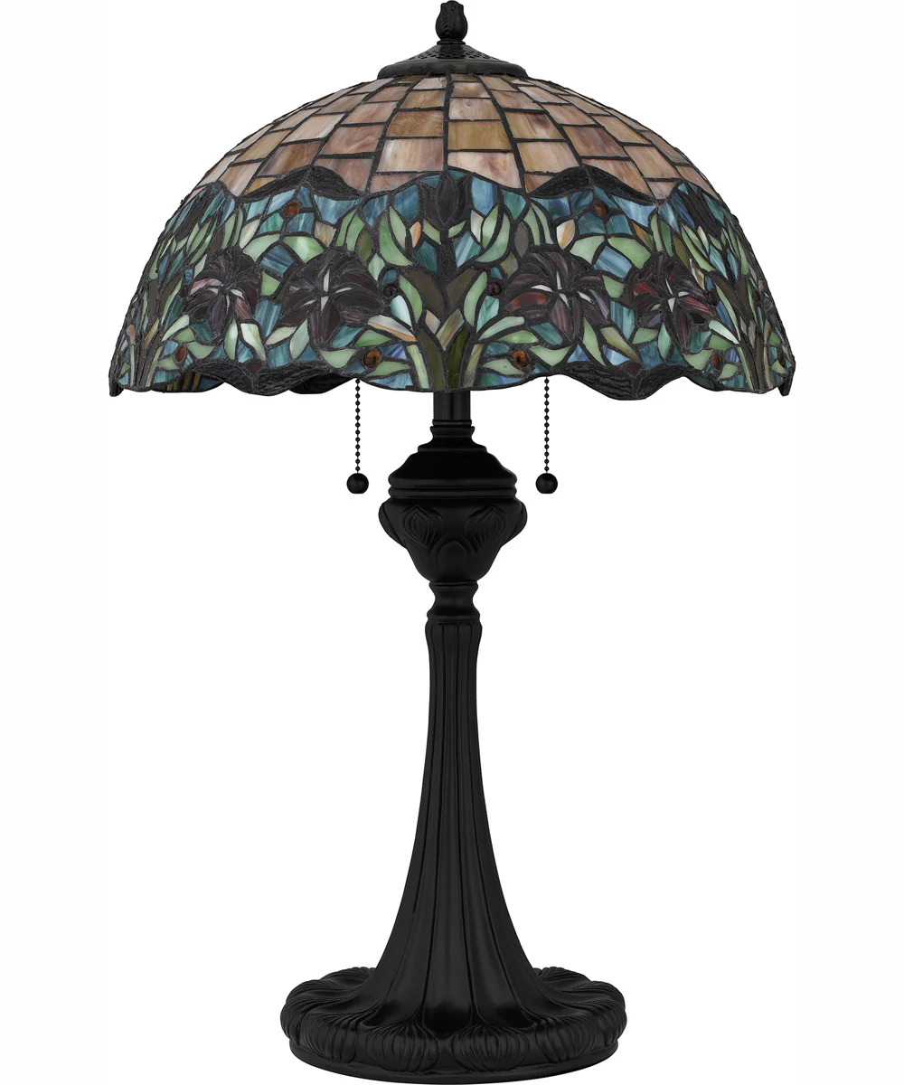 Tiffany Small 3-light Table Lamp Matte Black - Image 3