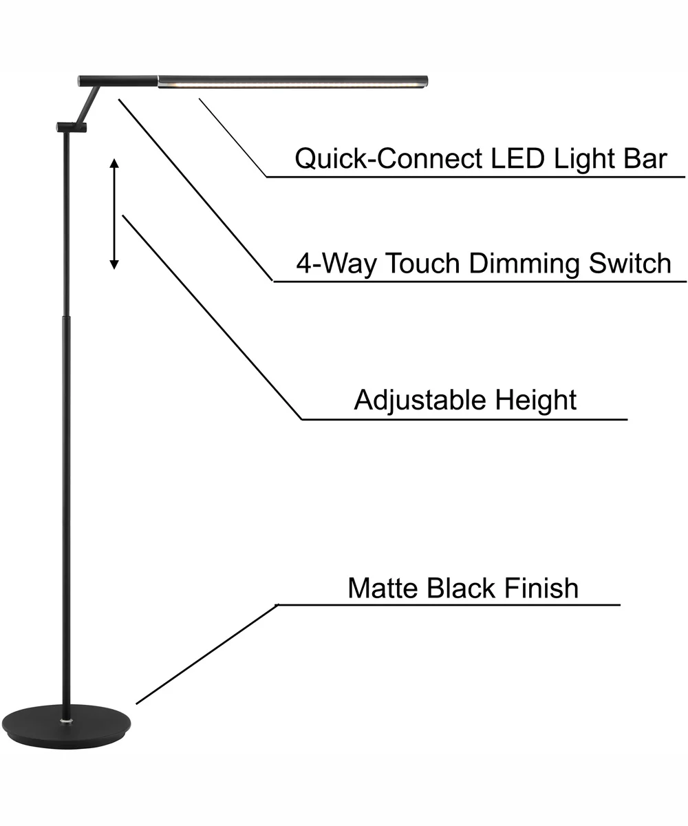 Tilla 1-Light Led Floor Lamp Black - Image 5