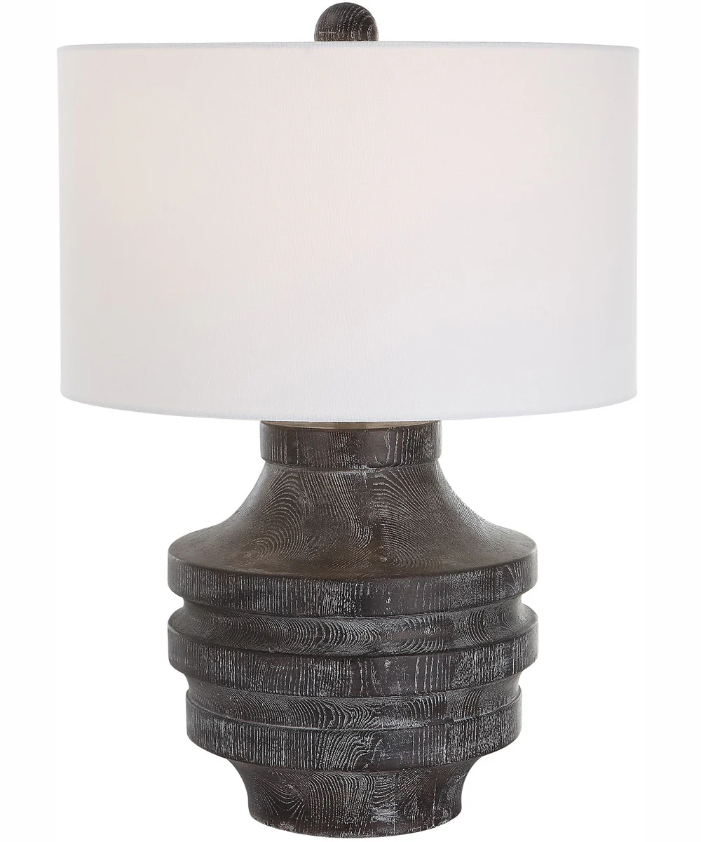 Timber Carved Wood Table Lamp
