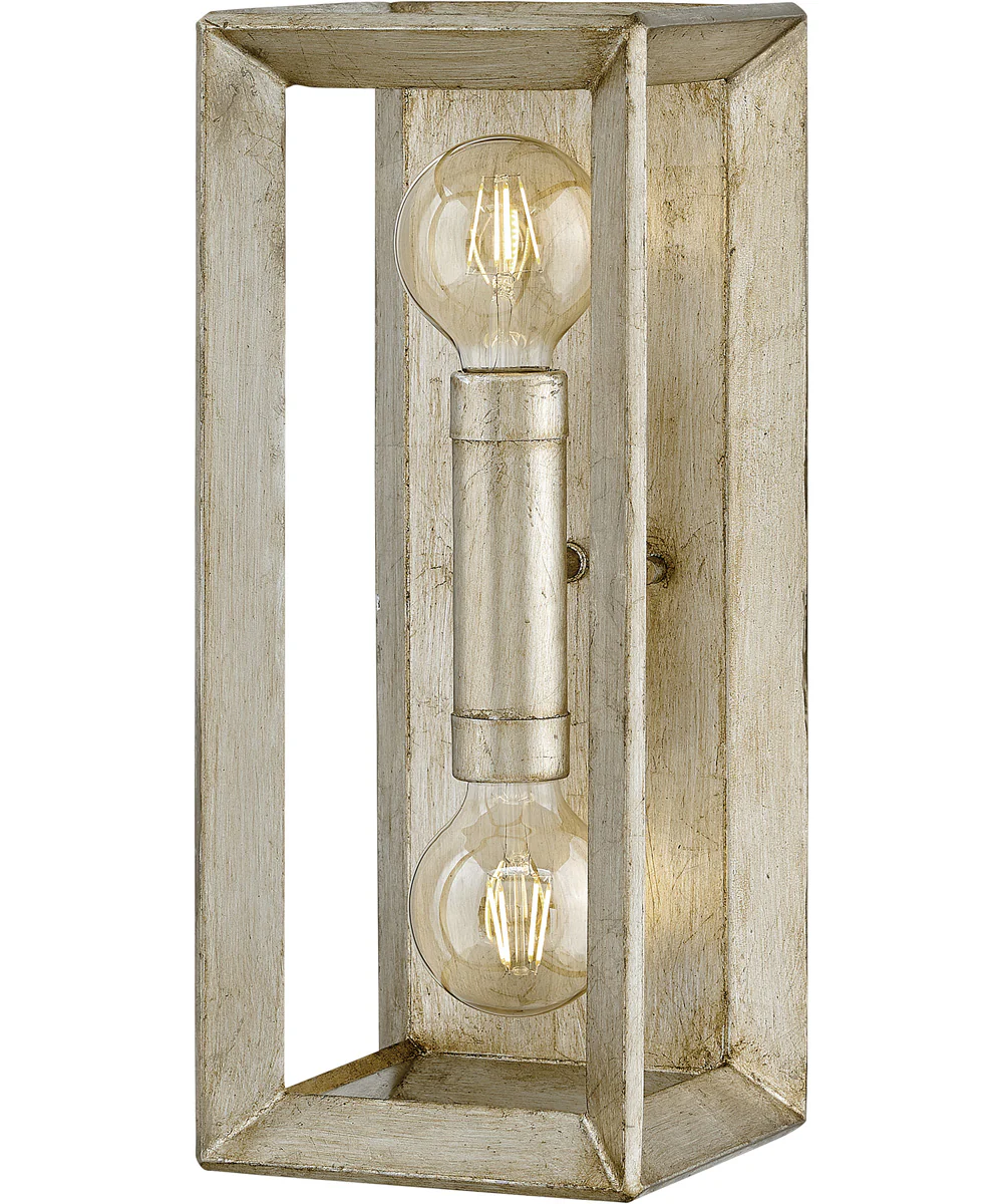 Tinsley 2-Light Sconce in Silver Leaf