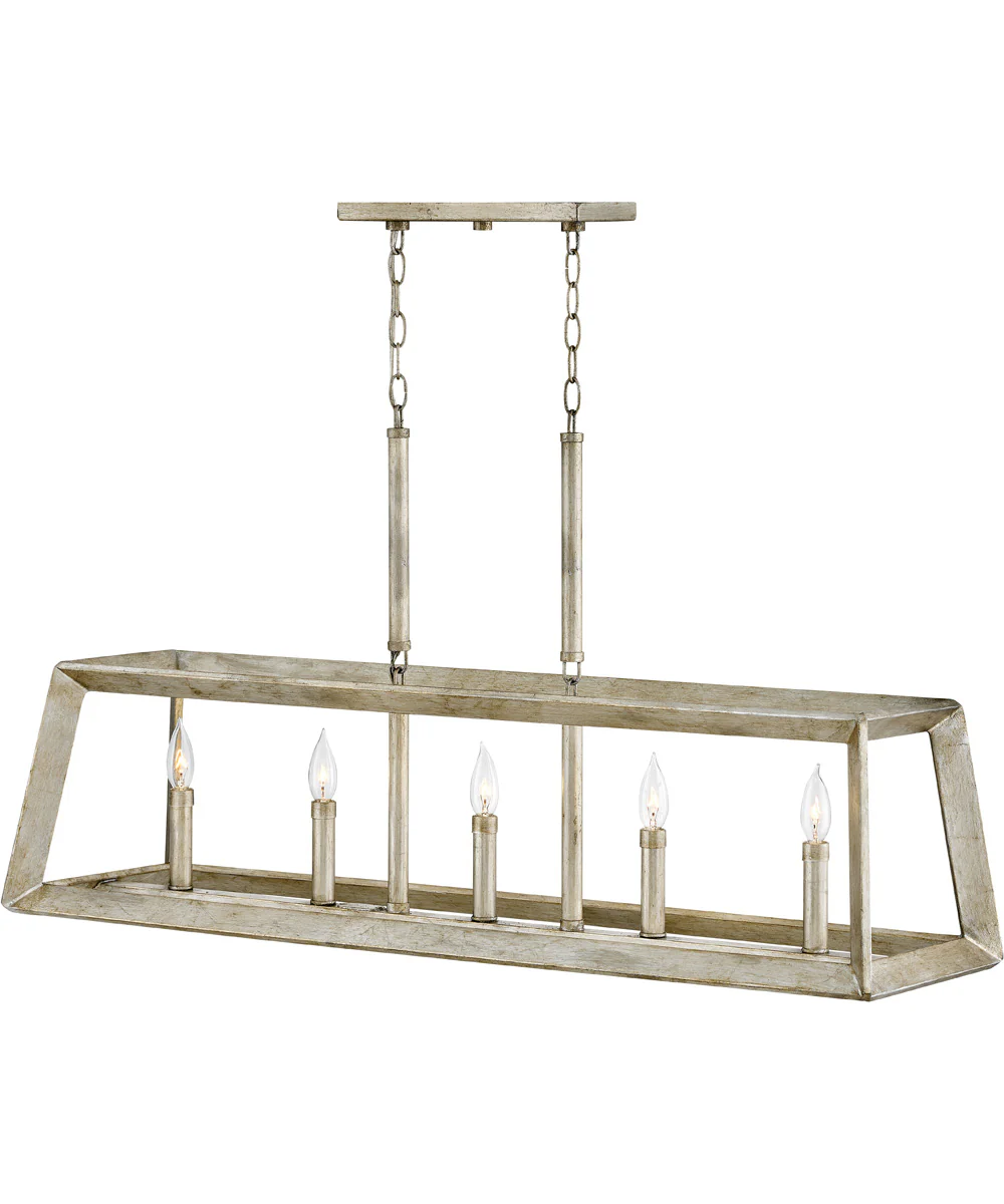42" Tinsley 5-Light Linear in Silver Leaf