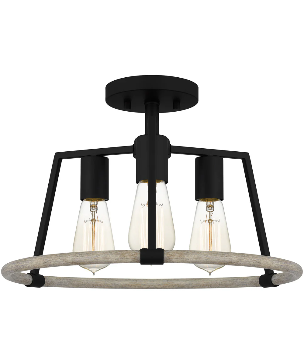 Tippet 3-light Semi Flush Mount Matte Black - Image 2