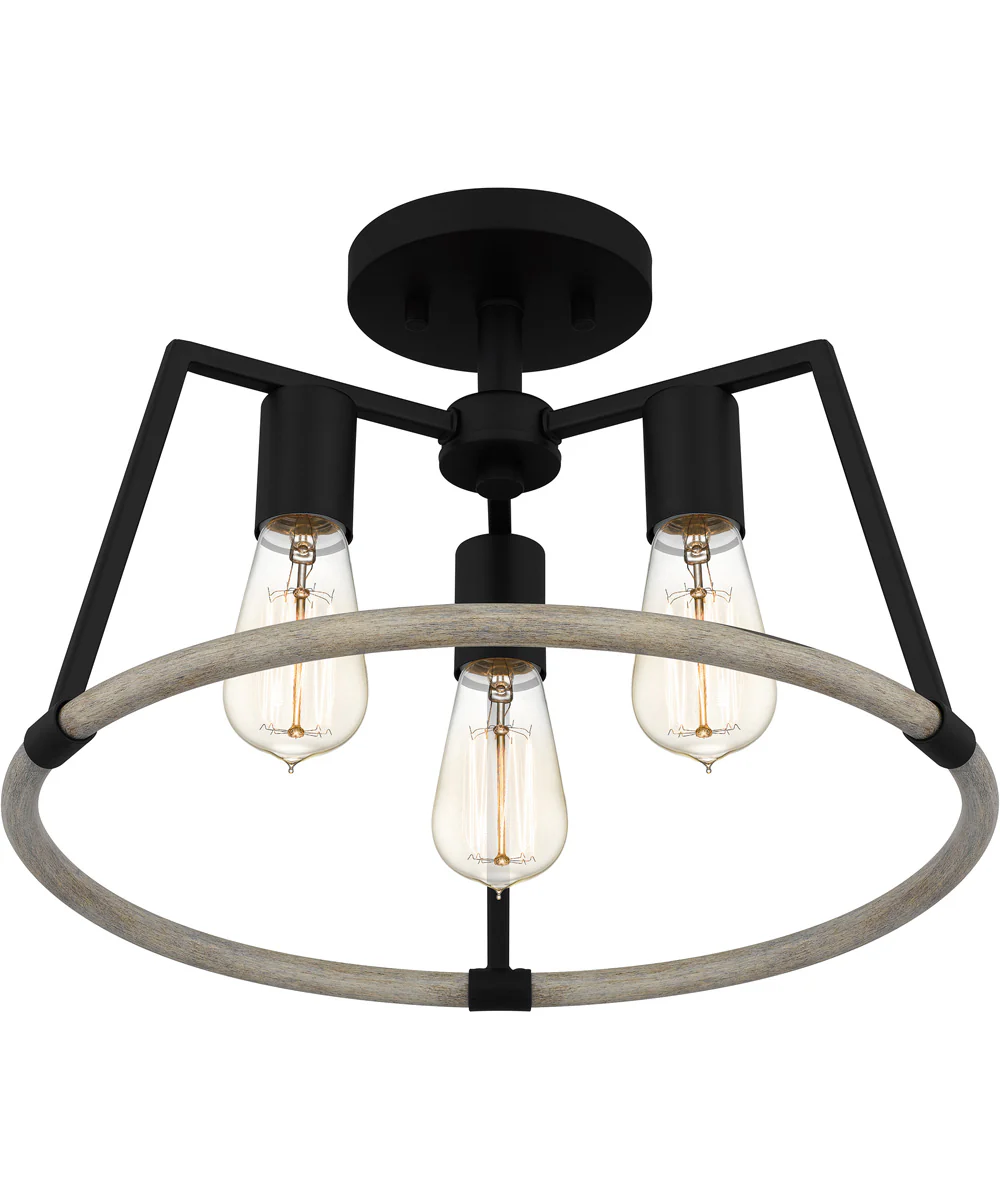 Tippet 3-light Semi Flush Mount Matte Black - Image 5