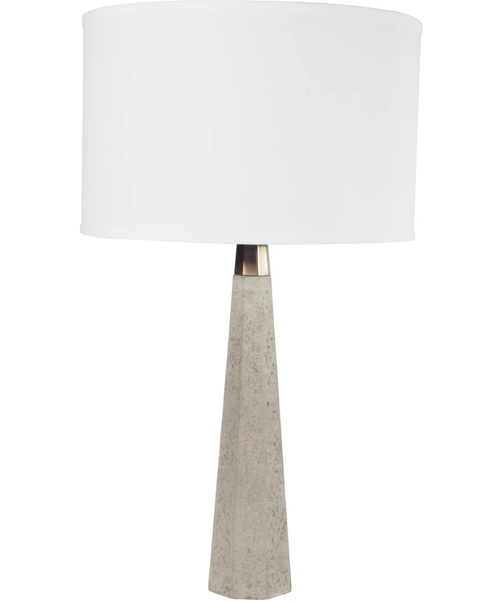 Towton 1-Light Table Lamp Concrete Grey/White Linen Shade
