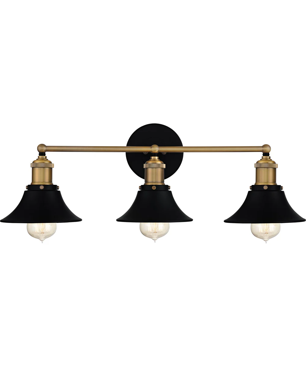 Trafalgar Large 3-light Bath Light Matte Black - Image 2