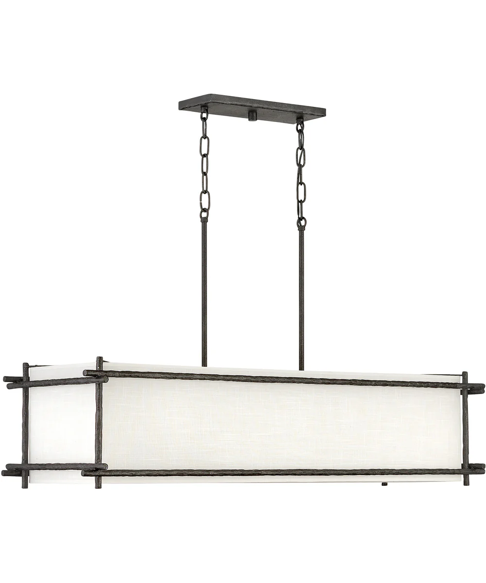 42" Tress 6-Light Linear in Forged Iron