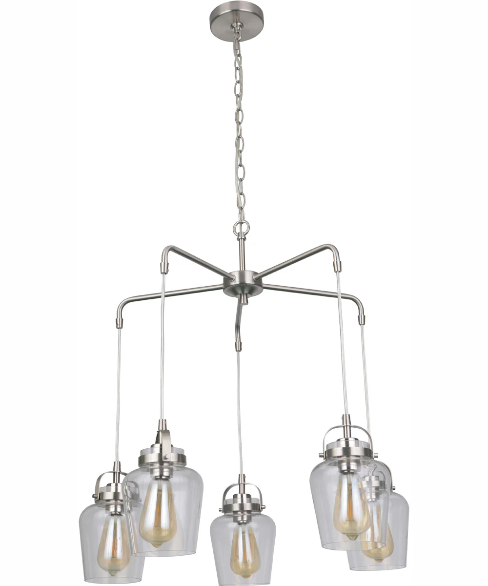 Trystan 5-Light Chandelier Brushed Polished Nickel