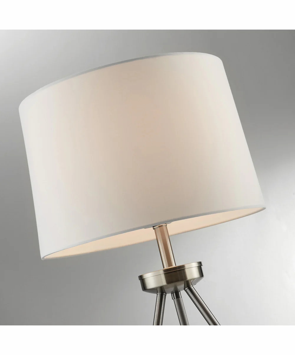 Tullio 1-Light 3Pcs Floor & Table Lamp Set Brushed Nickel/White Shade - Image 3