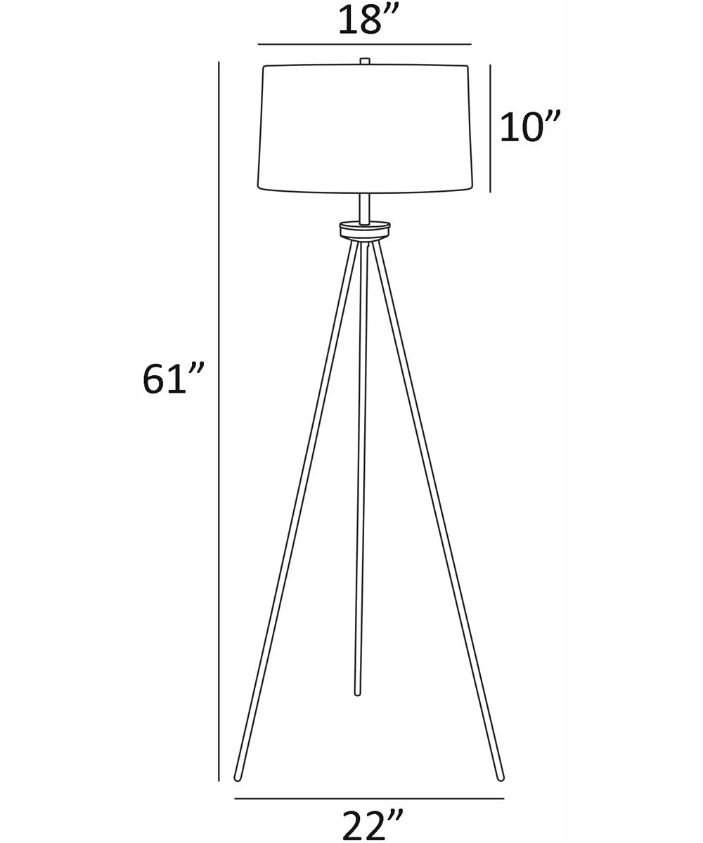 Tullio 1-Light 3Pcs Floor & Table Lamp Set Brushed Nickel/White Shade - Image 9