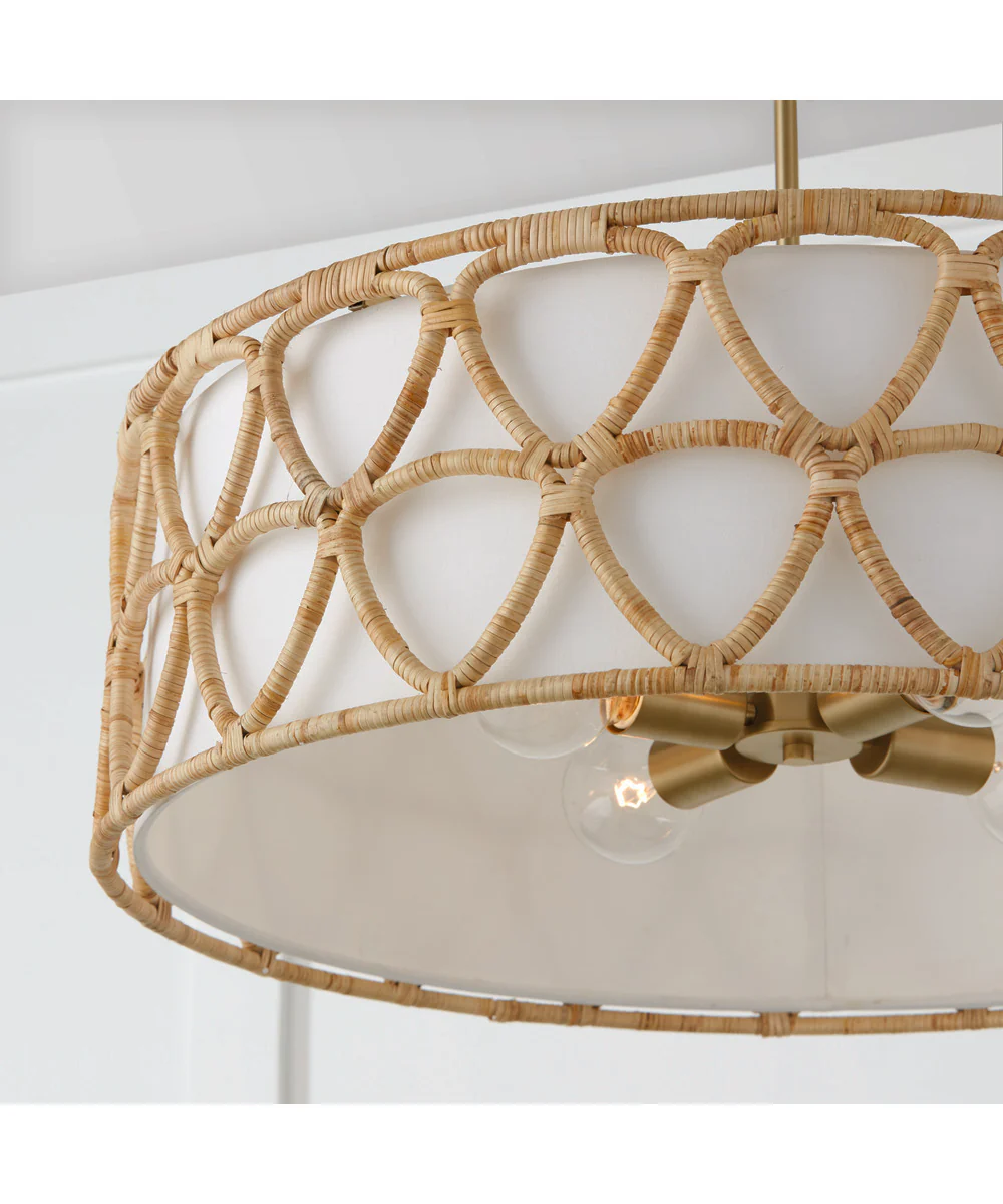 Tulum 4-Light Pendant Matte Brass - Image 3